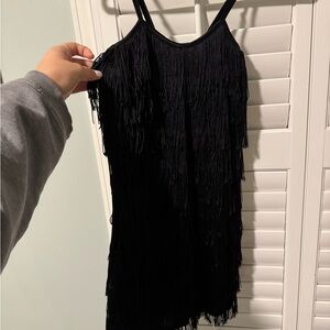 Dreamgirl Black Fringe Mini Dress